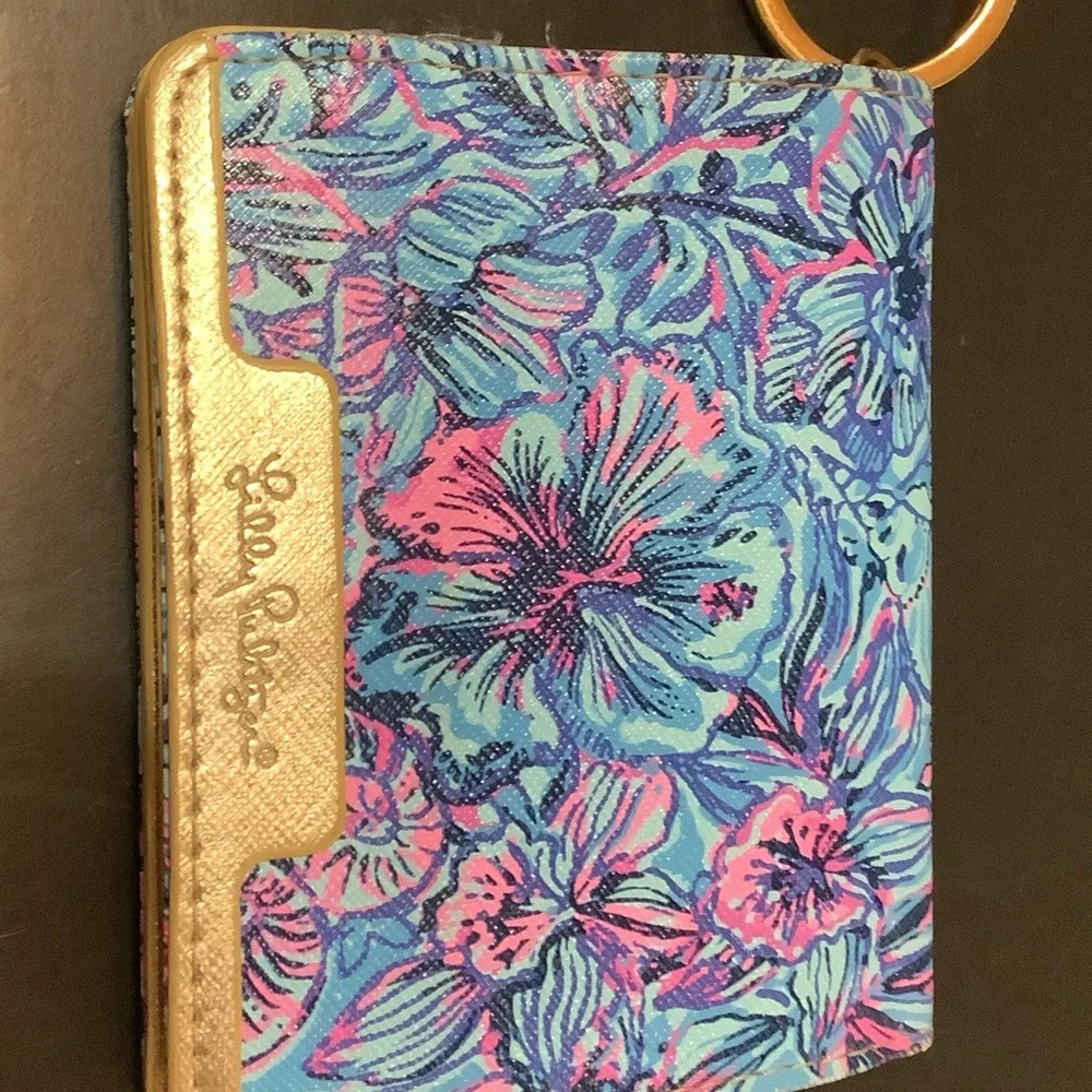 Lilly Pulitzer Colorful Shell-Print Wristlet Card Case - Blue & Pink